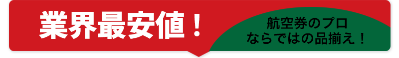 業界最安値！航空券のプロならではの品揃え！