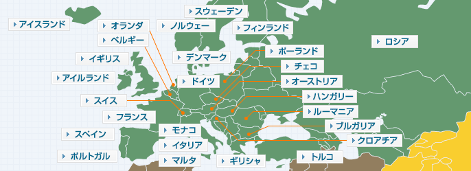 ヨーロッパの地図