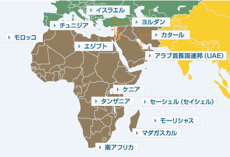 中東・アフリカの地図