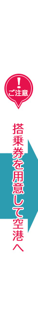 搭乗券を用意して空港へ