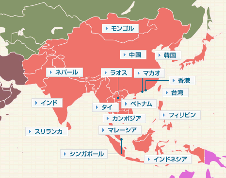 アジアの地図