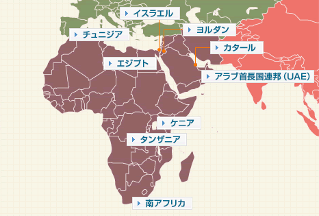 中東・アフリカの地図